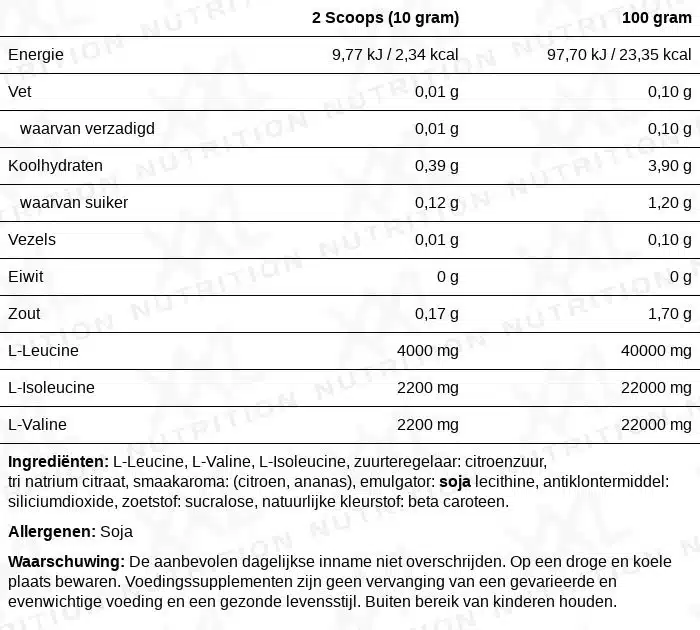 XXL BCAA Powder 500gr - Afbeelding 2