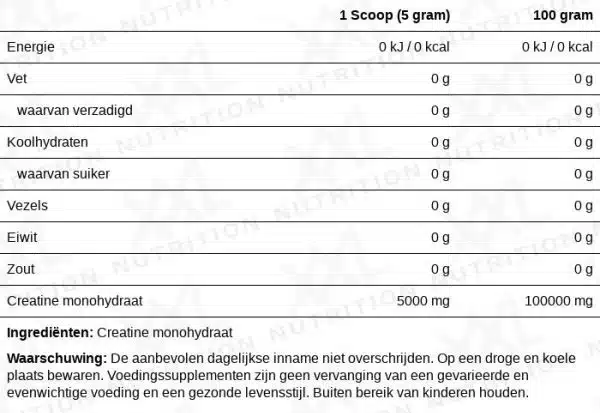 XXL Creatine Monohydraat 500gr - Afbeelding 2