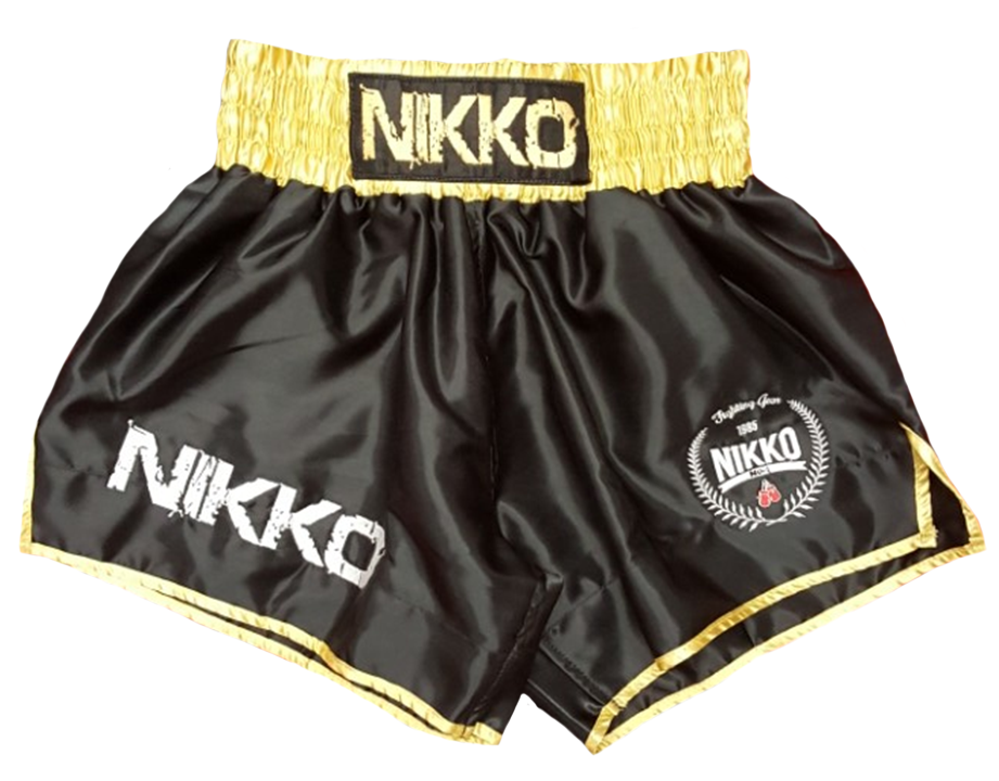 Nikko Kickboksbroek Zwart-Goud