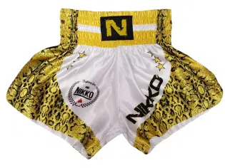 Nikko Kickboksbroek Wit-Geel