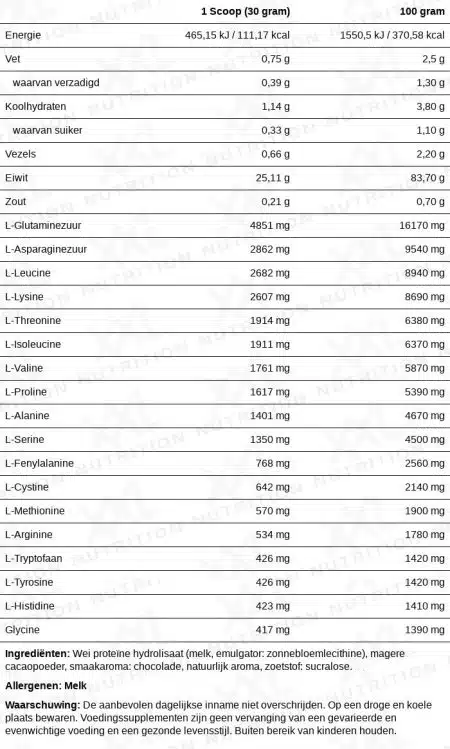 XXL Whey Hydro 1000gr - Afbeelding 2