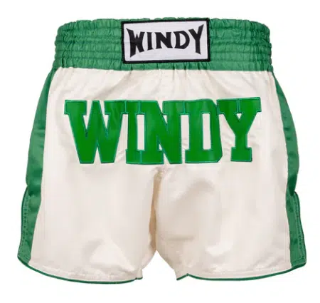 Windy Kickboksbroek Retro Wit-Groen