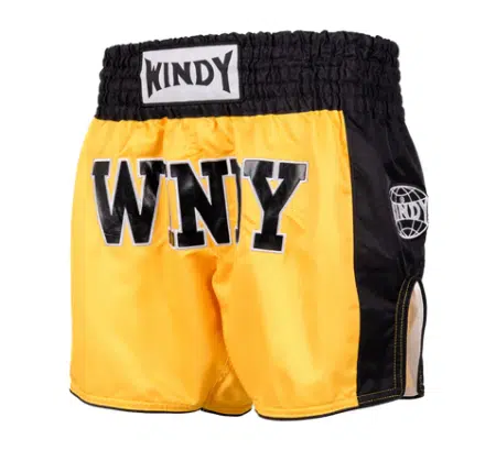 Windy Kickboksbroek Retro Zwart-Geel - Afbeelding 2