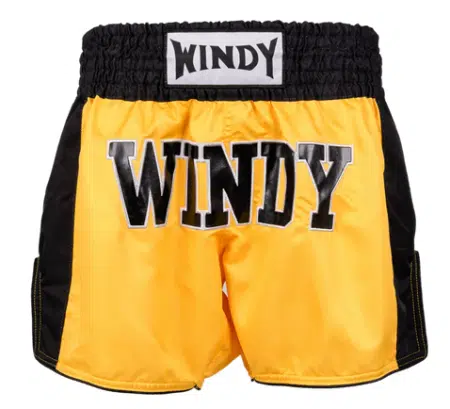Windy Kickboksbroek Retro Zwart-Geel
