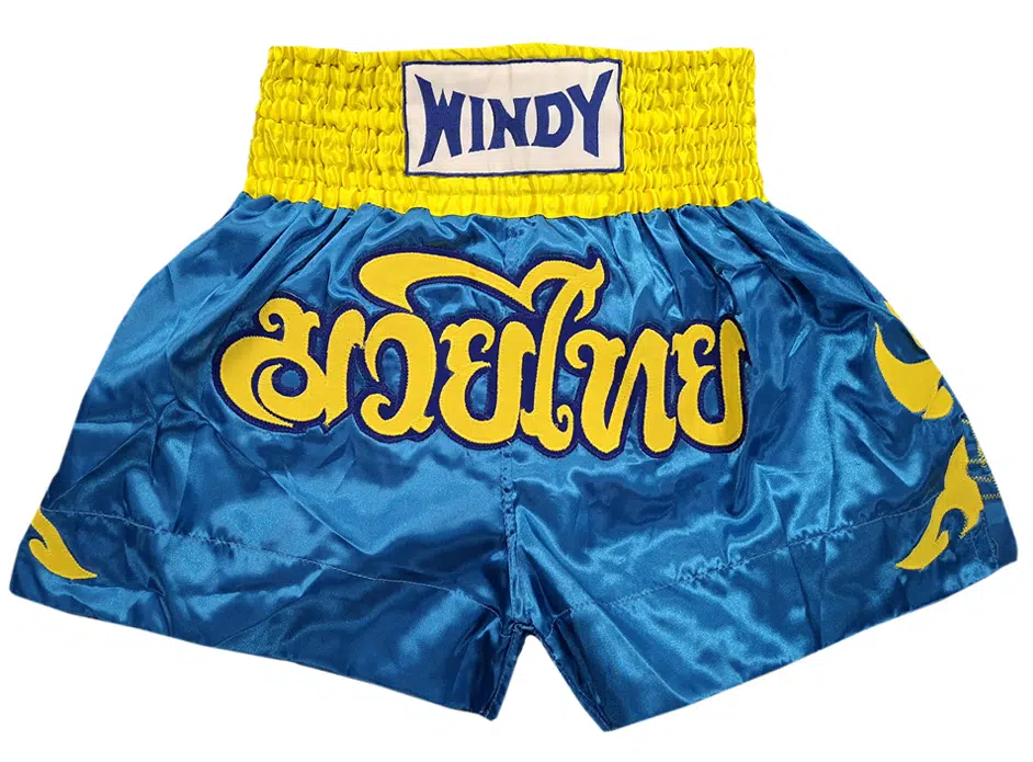 Windy Kickboksbroek Retro Yellow-Blue